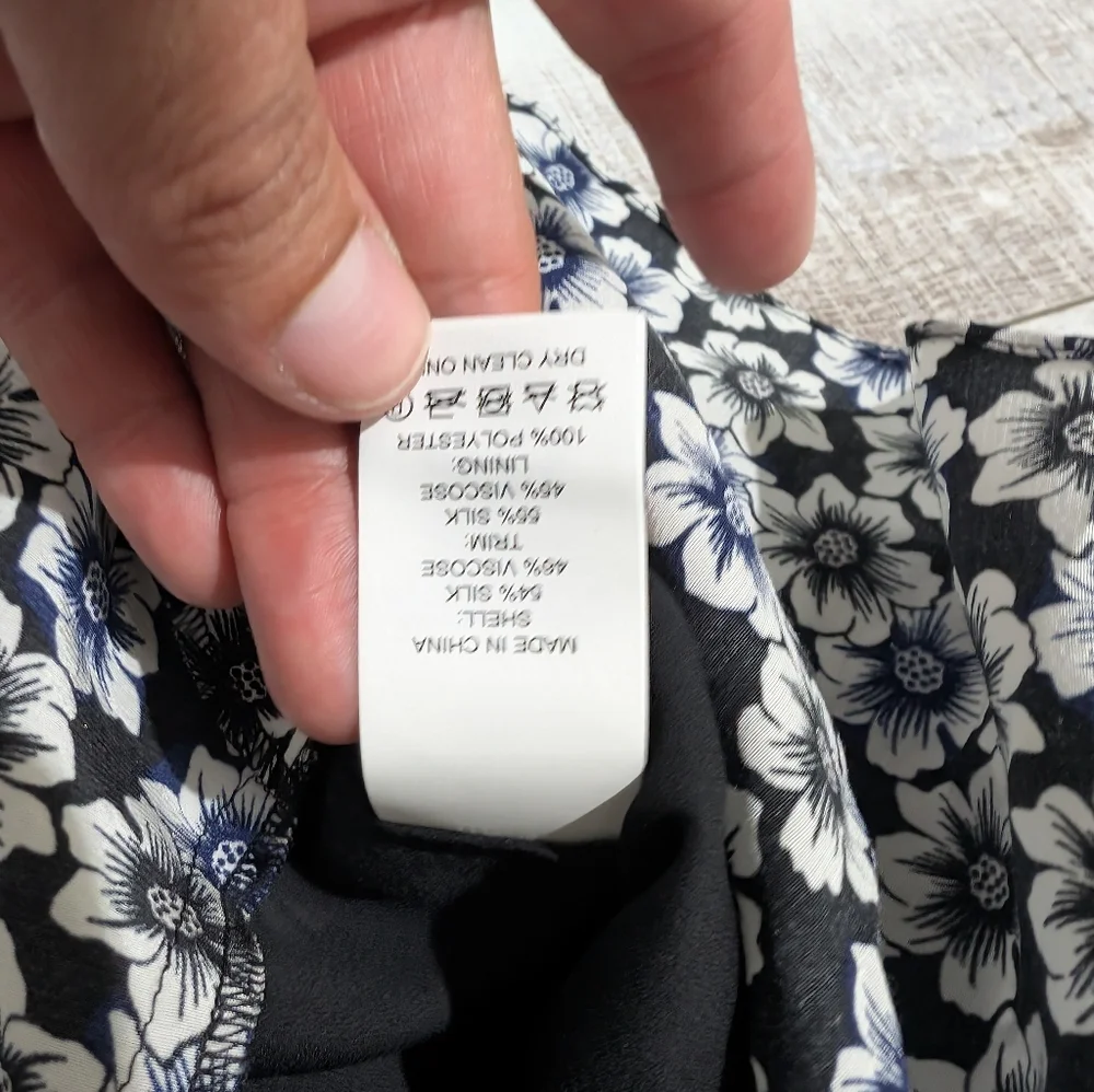 Kate Spade Black and White Floral‎ Skater Skirt